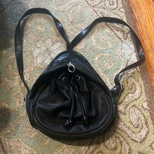 Leather backpack purse